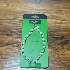 Kate Spade Clear and Pearl Beaded Phone Charm